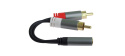 PremiumCord kabel HQ Jack 3.5mm Female - 2x CINCH Male 15cm
