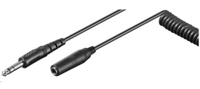 PREMIUMCORD Kabel prodlužovací audio Jack 6,3mm M/F spirálový 1m - 5m