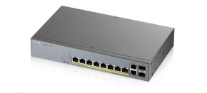 Zyxel GS1350-12HP 12 Port smart managed CCTV PoE switch, long range, 130W, 10x GbE, 2x SFP