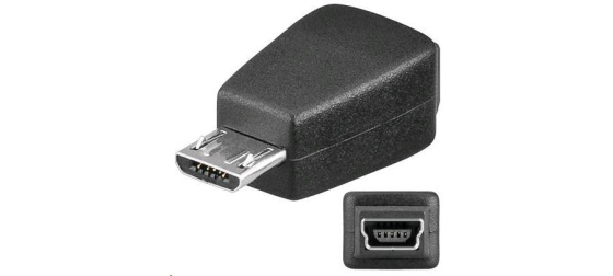 PremiumCord USB redukce Mini USB (5pin) samice – Micro USB (5pin) samec, černá