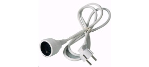 PREMIUMCORD Prodlužovací přívod 230V 2m, 1 zásuvka (M/F) bílá