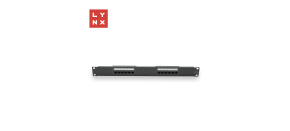 LYNX 19" patch panel 12-port, UTP Cat6, 50µ, nestíněný, černý