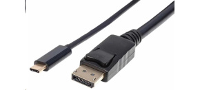 Manhattan kabel USB-C na DisplayPort, 2m, černá Manhattan kabel USB-C na DisplayPort, 2m, černá