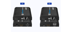 PREMIUMCORD HDMI extender na 120m přes LAN, 4K@60Hz, přes IP, černá