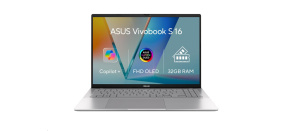 ASUS NTB Vivobook S16 (S3607QA-OLED064W), X X1 26 100, 16" 1920x1200, 32GB, 1TB SSD, Adreno, W11 Home, Cool Silver ASUS NTB Vivobook S16 (S3607QA-OLED064W), X X1 26 100, 16" 1920x1200, 32GB, 1TB SSD, Adreno, W11 Home, Cool Silver
