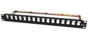 BAZAR - 19" modulární patch panel LEXI-Net 16port, černý - POŠKOZENÝ OBAL