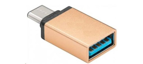 PREMIUMCORD Adaptér USB 3.1 C/male - USB 3.0 A/female, zlatý, OTG