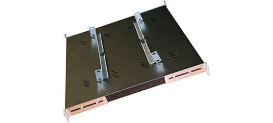 TRITON Police s perforací 19", 1U/550mm, nosnost 80kg, černá