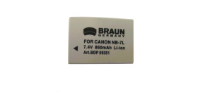 Braun akumulátor CANON NB-7L, 850mAh
