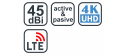 EVOLVEO Xany 2A, 230/5V, aktivní pokojová anténa FM/DAB+/DVB-T2, filtr LTE,4G,5G