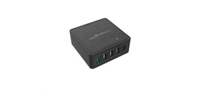 WG - Síťová nabíječka 5x USB 60W, 1x USB-A QC 3.0 + 3x USB-A Smart IC + 1x USB-C PD, černá