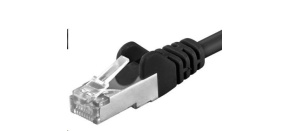 PREMIUMCORD Patch kabel CAT6a S-FTP, RJ45-RJ45, AWG 26/7 1,5m černá