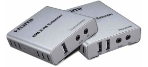 PremiumCord HDMI KVM extender s 2xUSB na 60m s audiem přes jeden kabel Cat5/6