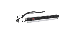 19" rozvodný panel XtendLan 5x230V, 2xIEC320-C13, ČSN, vypínač, indikátor napětí, nadproudová ochrana, kabel 1,8m, 1,5U 19" rozvodný panel XtendLan 5x230V, 2xIEC320-C13, ČSN, vypínač, indikátor napětí, nadproudová ochrana, kabel 1,8m, 1,5U