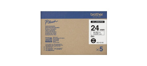 BROTHER HGE-151V5 Labelling Supplies, 24mm Black/Clear (5 pcs Pack) High Grade Tape BROTHER HGE-151V5 Labelling Supplies, 24mm Black/Clear (5 pcs Pack) High Grade Tape