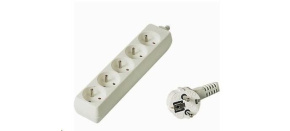 PREMIUMCORD Prodlužovací přívod 230V 10m, 5 zásuvek, bílá