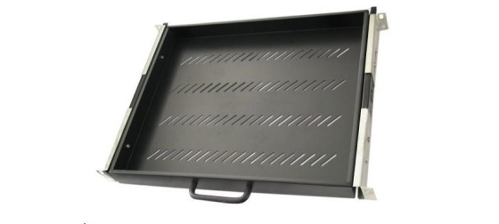 XtendLan 19" výsuvná police s perforací 1U/350mm, nosnost 45kg, černá