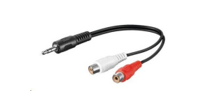 PREMIUMCORD Kabel audio 3,5mm Jack - 2x Cinch 20cm (M/F, stereo)
