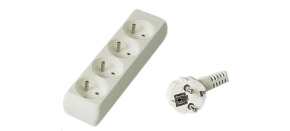 PREMIUMCORD Prodlužovací přívod 230V 2m, 4 zásuvky, bílá