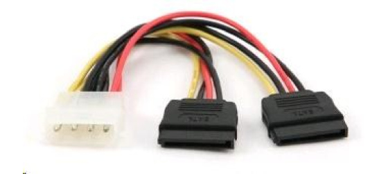 GEMBIRD Kabel SATA napájecí 15cm interní (redukce molex 5,25"/2x SATA)