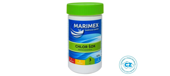 Marimex Chlor Šok 0,9 kg - bazénová chemie - ŘASY
