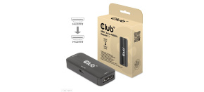 Club3D Adaptér aktivní HDMI 4K60Hz (F/F), černá Club3D Adaptér aktivní HDMI 4K60Hz (F/F), černá