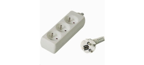 PremiumCord Prodlužovací přívod 230V 7m 3 zásuvky, bílá