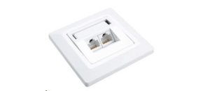 Solarix Zásuvka CAT6 UTP 2 x RJ45 pod omítku bílá SX9-2-6-UTP-WH