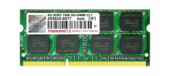 TRANSCEND SODIMM DDR3 4GB 1066MHz 2Rx8 CL7 JetRam™ Retail