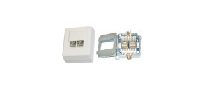 Zásuvka Profi STP 2x RJ45 Cat5E, krone, na omítku Zásuvka Profi STP 2x RJ45 Cat5E, krone, na omítku