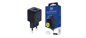 3mk síťová nabíječka Hyper GaN Charger 20W, černá