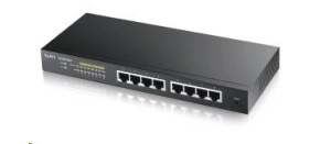 Zyxel GS1900-8HP v3 8-port Desktop Gigabit Web Smart PoE switch: 8x Gigabit metal, IPv6, PoE budget 70W, fanless