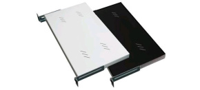 TRITON Police s perforací 19", 1U/150mm, nosnost 15kg, černá