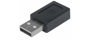 Manhattan USB adaptér, USB-C 2.0 Female na USB-A Male, černá Manhattan USB adaptér, USB-C 2.0 Female na USB-A Male, černá