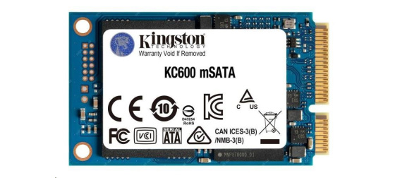 Kingston SSD 1TB (1024GB) KC600 SATA3 mSATA (R:550, W:500MB/s)