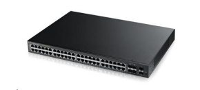 Zyxel GS1920-48HPV2 52-port Gigabit WebManaged PoE Switch, 48x gigabit RJ45, 4x gigabit RJ45/SFP, 2x SFP, 375W pro PoE