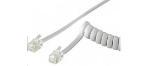 PremiumCord Kabel telefonní sluchátkový kroucený 4 žíly 4m - bílý