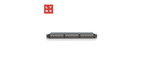 LYNX 19" patch panel 24-port, STP Cat6a, 50µ, stíněný, černý