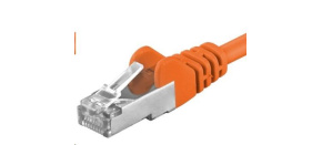 PREMIUMCORD Patch kabel CAT6a S-FTP, RJ45-RJ45, AWG 26/7 0,25m oranžová