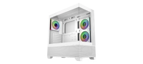Cooler Master case Elite 690 Wood, ATX, Průhledná bočnice, 3x 120mm ARGB Fan, Bílá