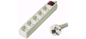 PREMIUMCORD Prodlužovací přívod 230V 7m, 5 zásuvek + vypínač, bílá PREMIUMCORD Prodlužovací přívod 230V 7m, 5 zásuvek + vypínač, bílá