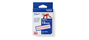 BROTHER TZE-RE34 - kazeta TZ šířky 12mm, TEXTILNÍ páska 4m- pro tvorbu dárků - NELEPÍCÍ - RŮŽOVÁ PÁSKA ZLATÝ POTISK gold BROTHER TZE-RE34 - kazeta TZ šířky 12mm, TEXTILNÍ páska 4m- pro tvorbu dárků - NELEPÍCÍ - RŮŽOVÁ PÁSKA ZLATÝ POTISK gold