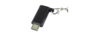 PremiumCord Adaptér USB-C konektor female - USB 2.0 Micro-B/male, černý s očkem na zavěšení