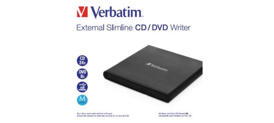 VERBATIM externí mechanika Slimline CD/DVD Writer USB - without NERO