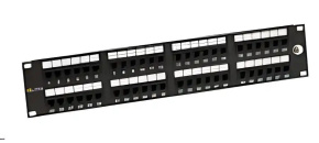 Solarix Patch panel 48 x RJ45 CAT6 UTP 350 MHz černý 2U SX48-6-UTP-BK