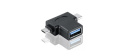Adaptér USB3.0 female na dva konektory USB 3.1 C/male + micro USB B/male