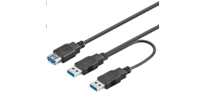 PremiumCord USB 3.0 napájecí Y kabel A/Male + A/Male -- A/Female DUÁLNÍ (extra napájení) PremiumCord USB 3.0 napájecí Y kabel A/Male + A/Male -- A/Female DUÁLNÍ (extra napájení)