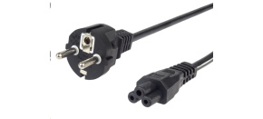 PREMIUMCORD Kabel napájecí 230V pro NTB 2m (3pin C5, trojlístek, "Mickey Mouse")