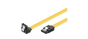 PREMIUMCORD Kabel SATA 3.0 datový 1m lomený 90°, kovové západky PREMIUMCORD Kabel SATA 3.0 datový 1m lomený 90°, kovové západky