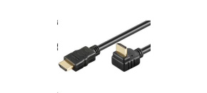 PremiumCord HDMI High Speed+Ethernet kabel, zlacený zahnutý konektor 270° 2m PremiumCord HDMI High Speed+Ethernet kabel, zlacený zahnutý konektor 270° 2m